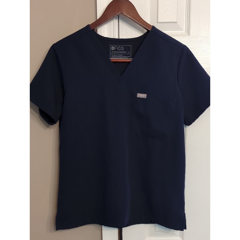 FIGS Catarina Women’s Navy V-Neck 1-pocket Scrub Top